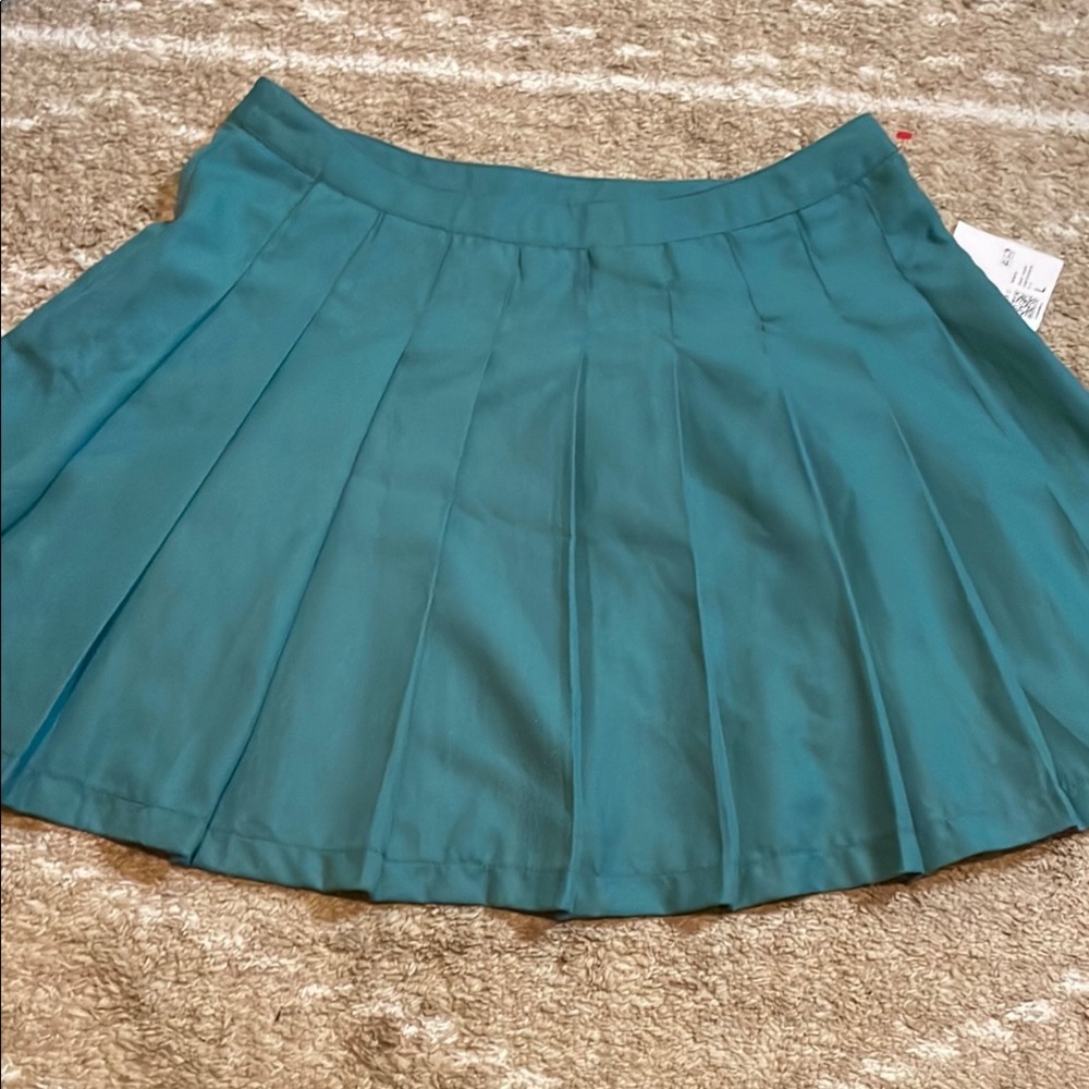 SOLD • Teal Pleated Women's Skirt